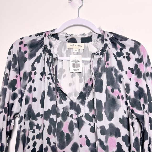 Anthropologie Cloth & Stone Leopard Midi/Maxi Dress Purple Modern Animal Print - Picture 5 of 16